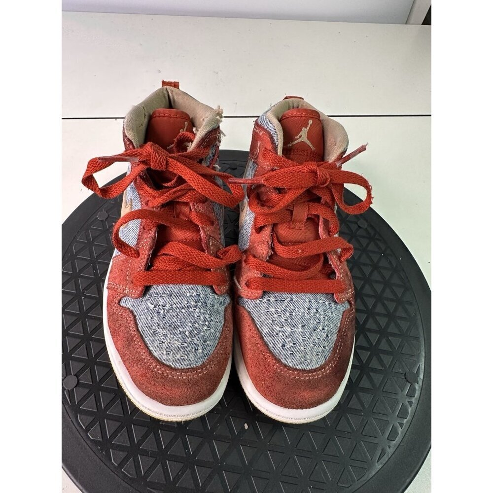 Air Jordan 1 Mid Denim Red Sz 13c DM4383-600 - Picture 10 of 16
